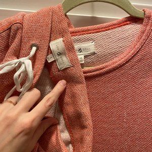 Ann Taylor LOFT Lou & Grey Orange Poppy Texture Terry a Shorts Set